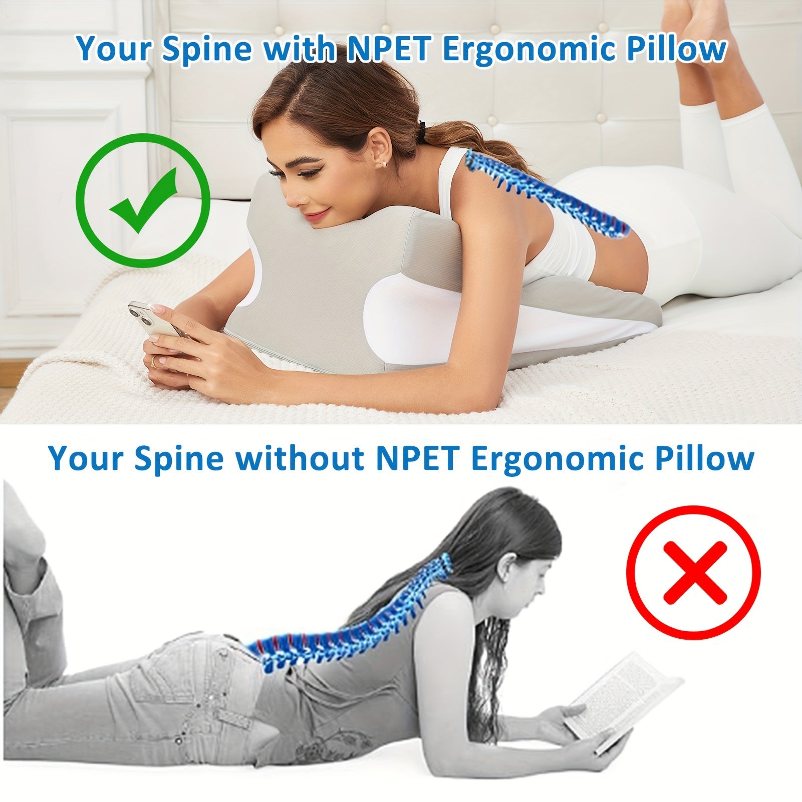 Cool Non-Woven Fabric Face Down Sleeping Pillow With Memory Foam For Ultimate Comfort, Ergonomic Design, Removable Cover, And Multiple Uses For Reading, Relaxing, And Travel